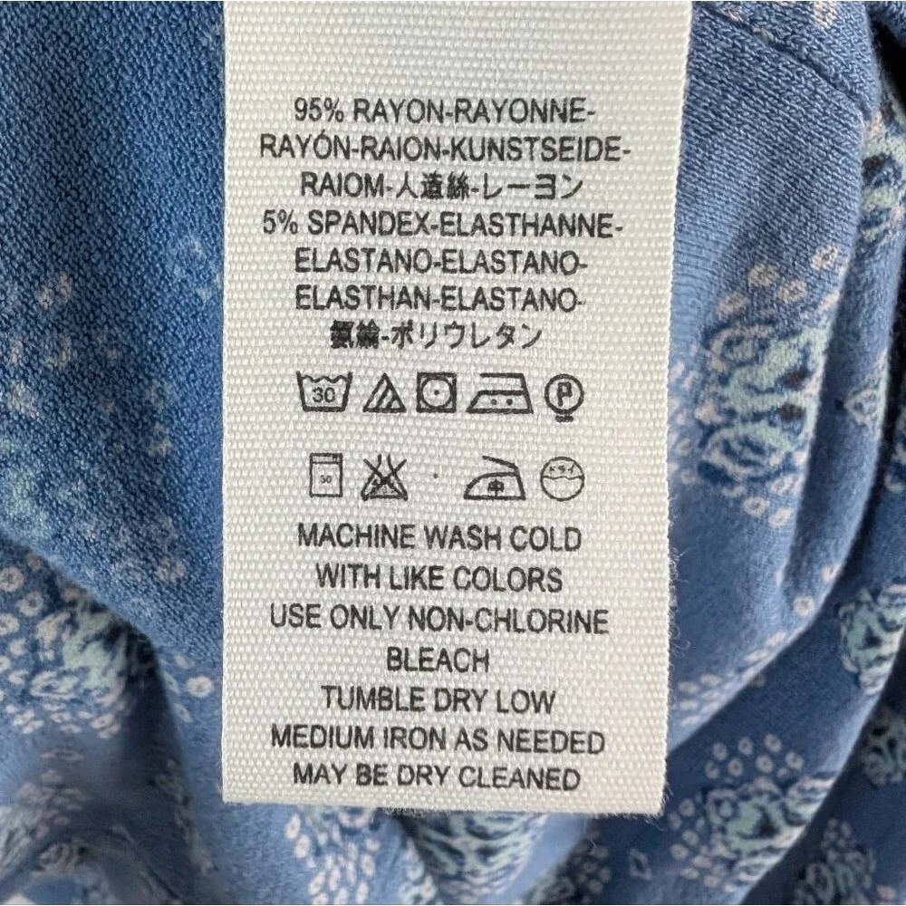 Free People Sydney Long Sleeve Top Blue XS